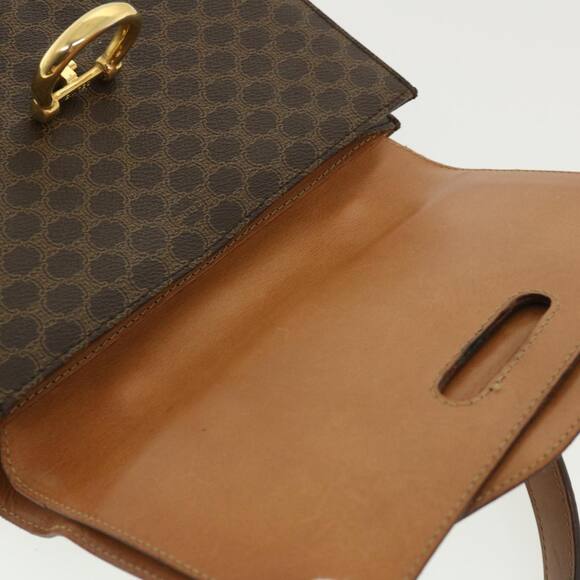 CELINE Macadam Canvas Hand Bag Pvc Leather Brown - Picture 10 of 16